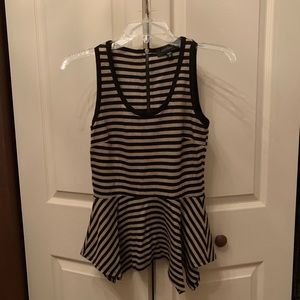 Karen kane black and cream striped shirt XS